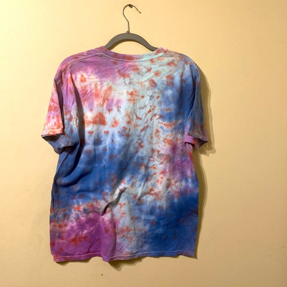 Oversized Cut Out Cotton Tie Dye A/C Let There Be Rock T-Shirt sz M ? Band Tee - Picture 2 of 5